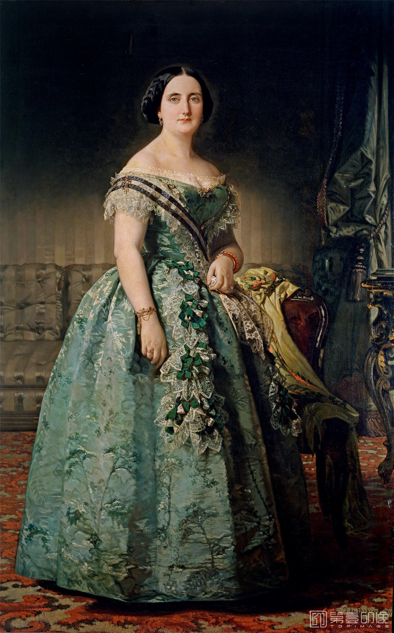 油画-西班牙普拉多美术馆油画藏画-Madrazo y Kuntz, Federico de-Josefa Coello de Portugal-185cm x 117cm-1620